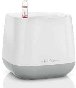 LECHUZA YULA - plantenpot - ALL-IN-ONE - satijnwit/grijs