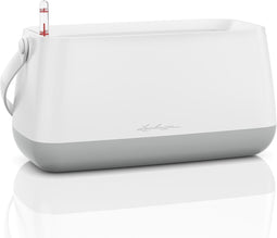 LECHUZA YULA planttas - Plantenbak - ALL-IN-ONE set - satijnwit/grijs