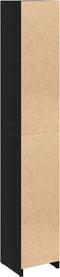 vidaXL - Badkamerkast - Zwart - Eiken - 30x30x183,5 - cm - Bewerkt - hout