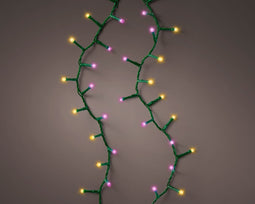 LED compact L16 meter - 750 lampjes - groene kabel/roze en klassiek warme kerstverlichting - Lumineo