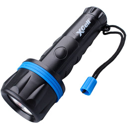 LED flashlight Rubber 2D robust, shockproof, for 2x D Mono LR20 batteries