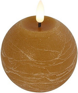 Led Kaars Countryfield Led Bol kaars Amber - Maat Smal - L8/B8 - Hoogte 9,5CM