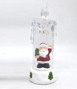 LED kaars met 4 leds - kerstman - 19 x 6 cm