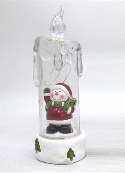 LED kaars met 4 leds - zwaaiende kerstpop - 19 x 6 cm