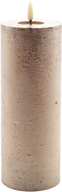 led kaars metallic champagne 20x7,5cm