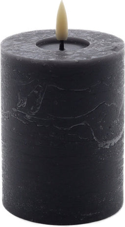 led kaars rustic grijs 10x7,5cm