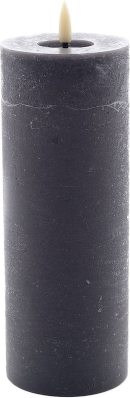 led kaars rustic grijs 20x7,5cm