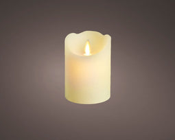 LED kaars/stompkaars creme wit 10 cm flakkerend - Kerst diner tafeldecoratie - Home deco kaarsen