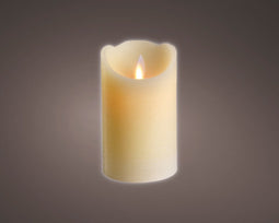 LED kaars/stompkaars creme wit 12 cm flakkerend - Kerst diner tafeldecoratie - Home deco kaarsen