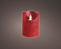 LED kaars/stompkaars kerst rood 10 cm flakkerend - Kerst diner tafeldecoratie - Home deco kaarsen