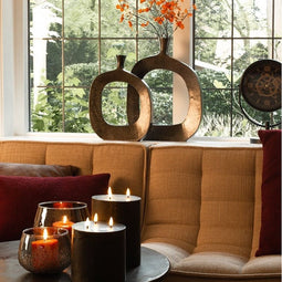 LED kaars - Stompkaars zwart - led kaarsen met flikkerende vlam 15x15 cm