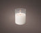 LED kaars wit met helder glas en vlam effect - 10 x 12,5cm - voor binnen