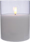 LED kaars wit met helder glas en vlam effect - 10 x 15cm - voor binnen