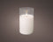 LED kaars wit met helder glas en vlam effect - 10 x 17,5cm - voor binnen