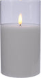LED kaars wit met helder glas en vlam effect - 10 x 17,5cm - voor binnen
