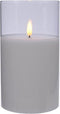 LED kaars wit met helder glas en vlam effect - 10 x 17,5cm - voor binnen