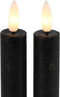 Led kaarsen met afstandsbediening Countryfield - LED dinerkaars klein zwart 15 cm - zwart - met timer - set van 2