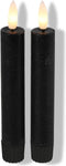 Led kaarsen met afstandsbediening Countryfield - LED dinerkaars klein zwart 15 cm - zwart - met timer - set van 2