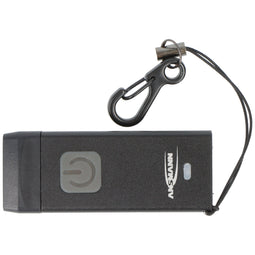 LED keychain light KL80R, integrated charging plug, button with dimming function, incl. keychain