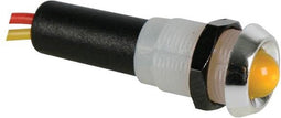 LED LAMP 12V GEEL - CHROMEN BEHUIZING (12VCY)