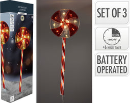 LED-lolly feeënverlichting Waterdichte kerstverlichting met timer en verschillende lichtstanden