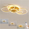 Led-plafondlamp - Dimbaar - Gouden Plafondlamp - 6 Ringen - Nachtlichtmodus