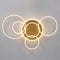 Led-plafondlamp - Dimbaar - Gouden Plafondlamp - 6 Ringen - Nachtlichtmodus