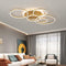 Led-plafondlamp - Dimbaar - Gouden Plafondlamp - 6 Ringen - Nachtlichtmodus
