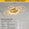 Led-plafondlamp - Dimbaar - Gouden Plafondlamp - 6 Ringen - Nachtlichtmodus