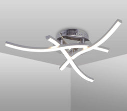 LED-plafondlamp elegante gebogen plafondlampen 3 ingebouwde LED-borden 18W 1600 lumen neutraal wit licht 4000K modern plafondarmatuur voor woonkamer en slaapkamers