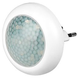 LED round night light with infrared motion detector, twilight sensor