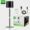 LED's Light Tafellamp op accu - oplaadbaar en draadloos - voor binnen en buiten - 3 kleuren - Zwart