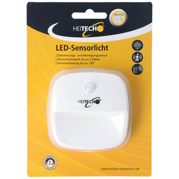 LED sensor light with twilight and motion sensor, range up to 3 meters, sensor detection up to 120°,