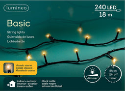 LED Snoerverlichting ricelights - 18 m 240 lampjes - klassiek warm