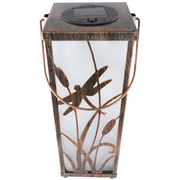 LED solar metal decoration table lamp square with 5 warm white LEDs, including replaceable AAA batte