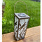 LED solar metal decoration table lamp square with 5 warm white LEDs, including replaceable AAA batte