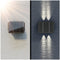 LED solar wall light with 2 white LEDs, Quadros, black, the house wall light