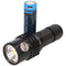 LED torch Imalent MS03 with max. 1300 lumens, light range up to 324 meters, with battery, warm white