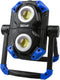 LED work light with two rotating light panels, power bank function, different light levels, waterpro