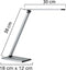 Ledbureaulamp TERRA, 5 W, 500 lm, 4 lichtsterktes, draai- en buigbaar, vouwbaar, grijs
