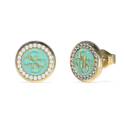 Guess Jewellery DREAMING GUESS - Oorbellen - Turquoise met kristallen - Goudkleurig