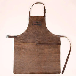 Lederen BBQ schort - 85x63cm - Bruin