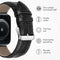Lederen krokodil bandje voor de Apple Watch Series 1-9 / SE / Ultra (2) - 42/44/45/49 mm - Zwart
