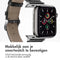 Lederen krokodil bandje voor de Apple Watch Series 1-9 / SE / Ultra (2) - 42/44/45/49 mm - Zwart