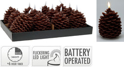 Ledkaars dennenappel 13 cm kerstversiering