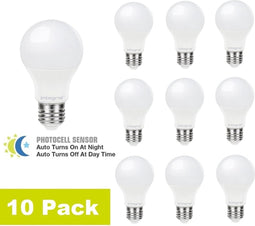 Ledlamp Integral E27 5000K koel wit 4.8W 470lumen dag/nacht sensor | 10 stuks