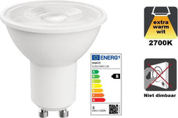 Ledlamp integral gu10 2700k warm wit 2.2w 360lumen