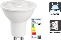 Ledlamp integral gu10 4000k koel wit 2w 380lumen