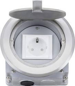 LEDmaxx 105628 1-voudig Vloerinbouw-contactdoos Kinderbeveiliging IP20 Aluminium