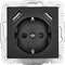 LEDmaxx USB1002 1-voudig Stopcontact (onderbouw) Met USB, Kinderbeveiliging Zwart